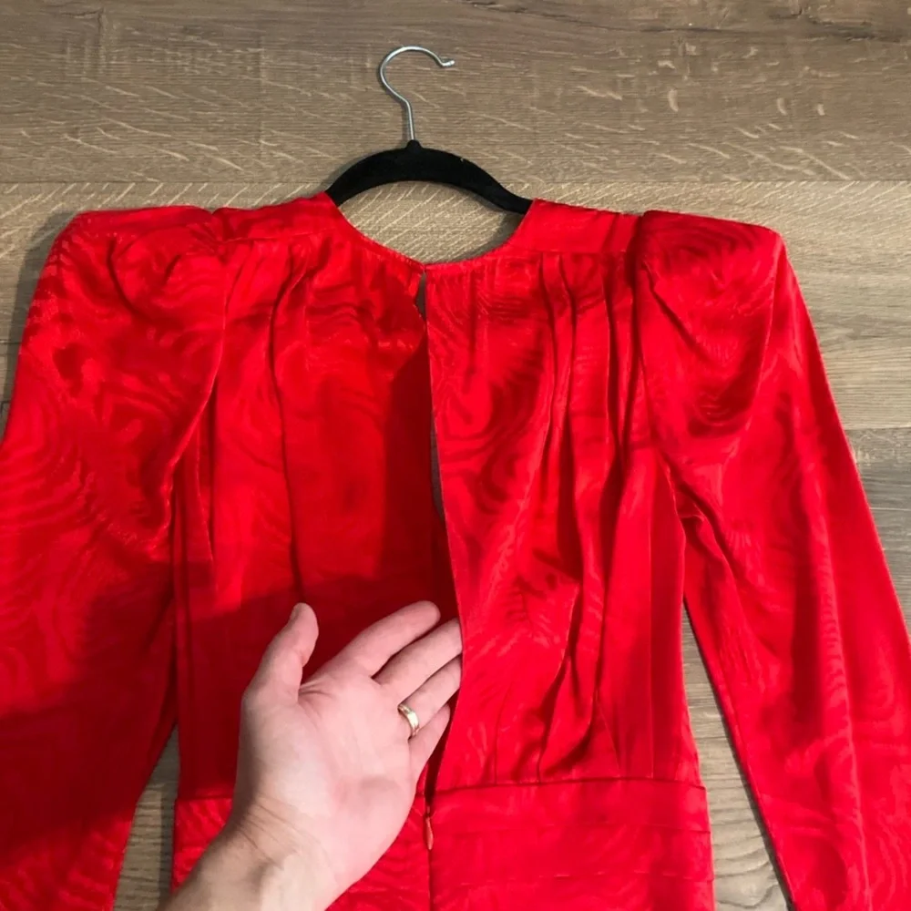 Ronny Kobo Collection Vibrant Red Asymmetrical Dress - Picture 6 of 13